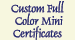 Custom Full-Color Mini Certificates